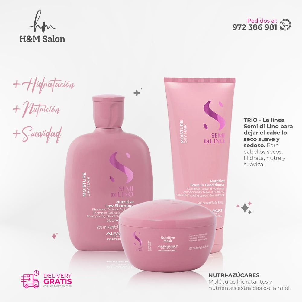 ALFAPARF SEMI DI LINO - Moisture Nutritive Tripack shampoo + mask + conditioner