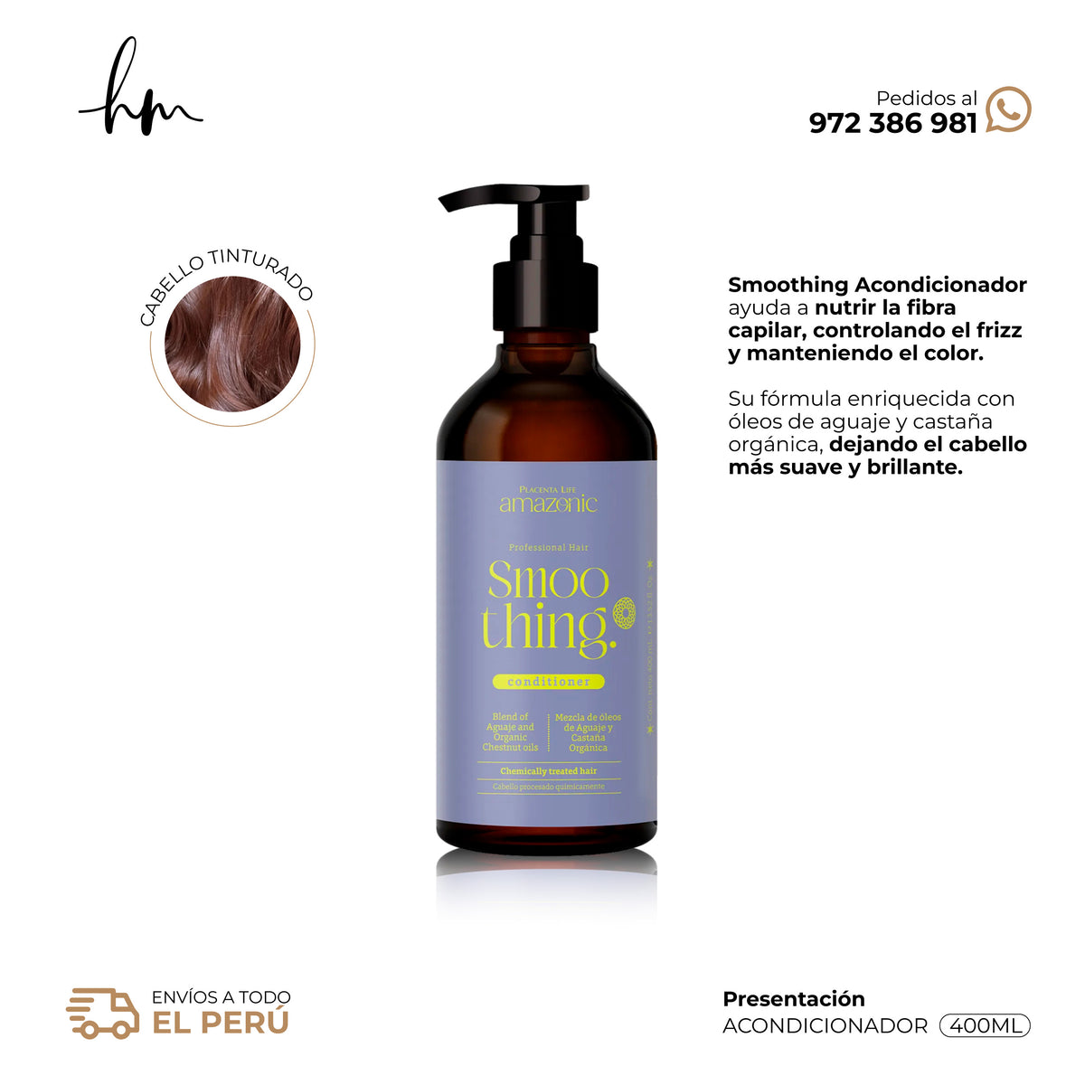 AMAZONIC Smoothing • KIT Shampoo + Acondicionador + Mascara
