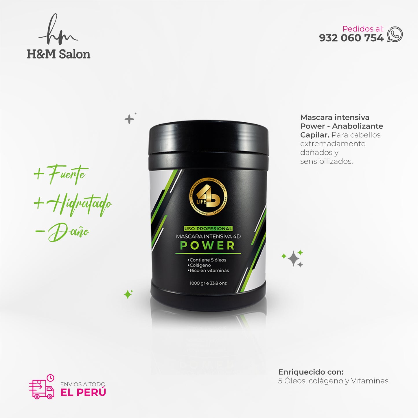 4D LIFE PROFESSIONAL - MASCARA INTENSIVA 4D - POWER 1K