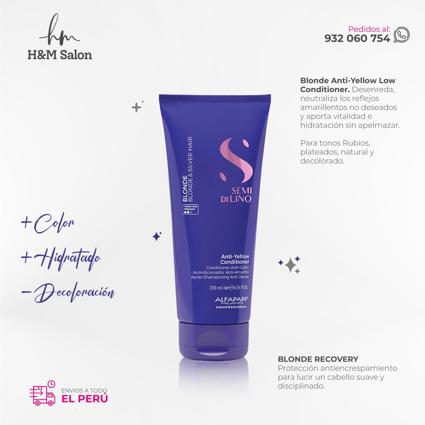 ALFAPARF SEMI DI LINO - Blonde Anti-Yellow Duo shampoo + conditioner