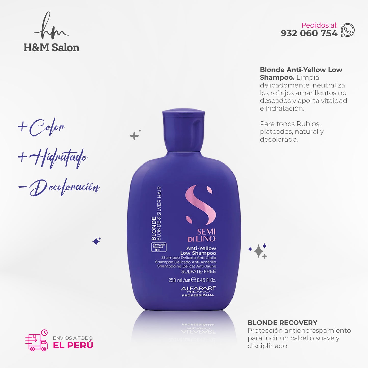 ALFAPARF SEMI DI LINO - Blonde Anti-Yellow Low Shampoo 250 ml