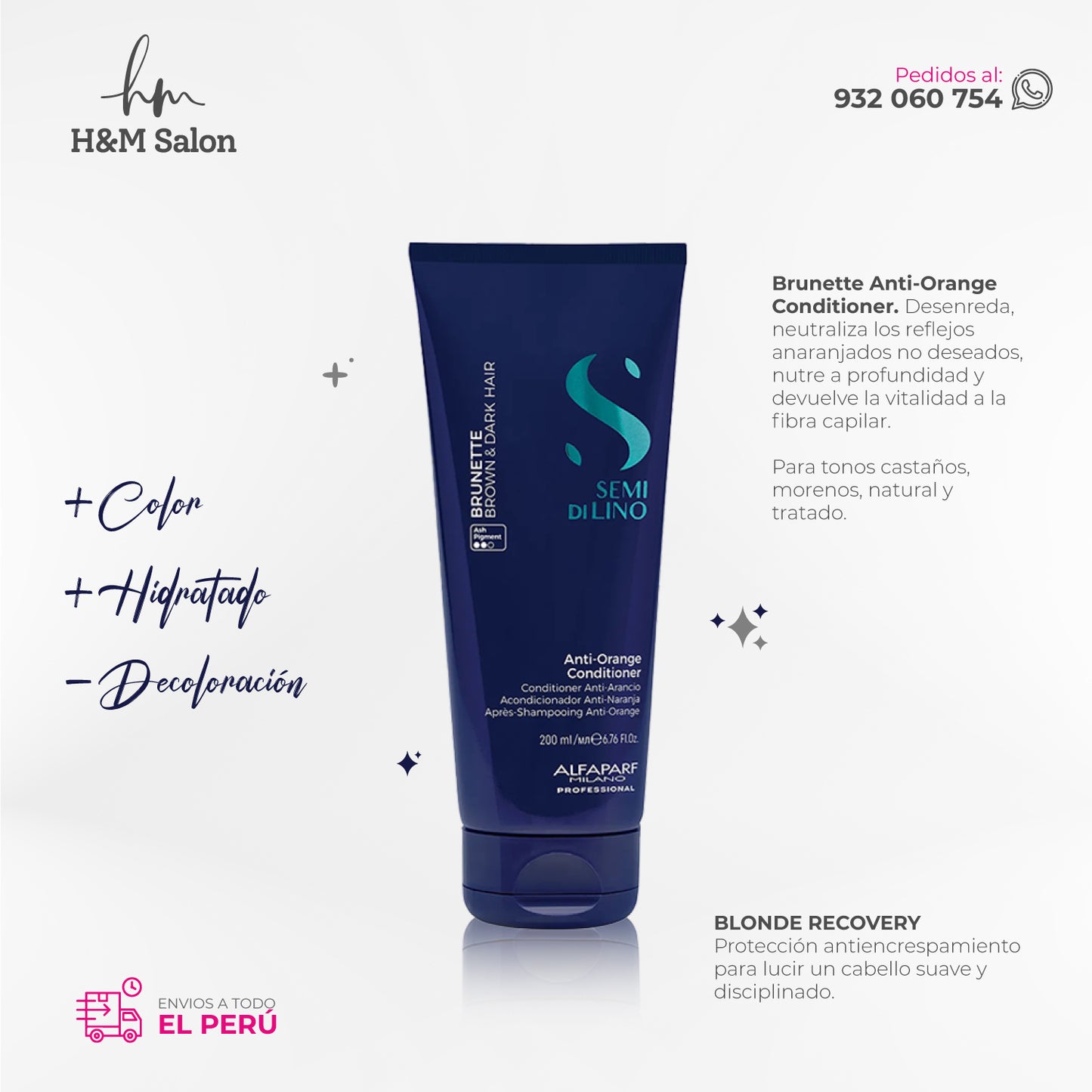 ALFAPARF SEMI DI LINO - Brunette Anti-Orange Conditioner 200 ml