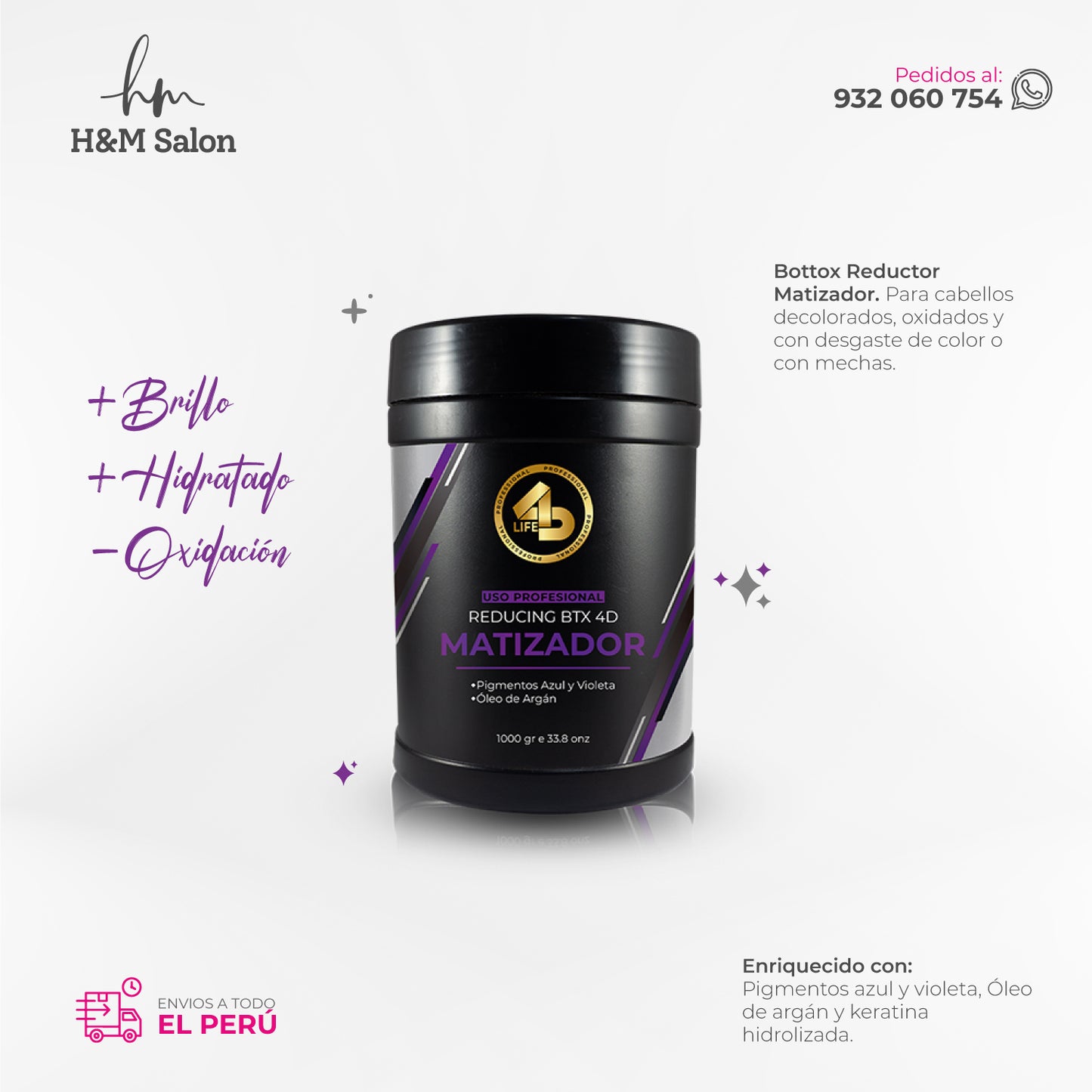 4D LIFE PROFESSIONAL - BOTTOX REDUCTOR MATIZADOR 1K