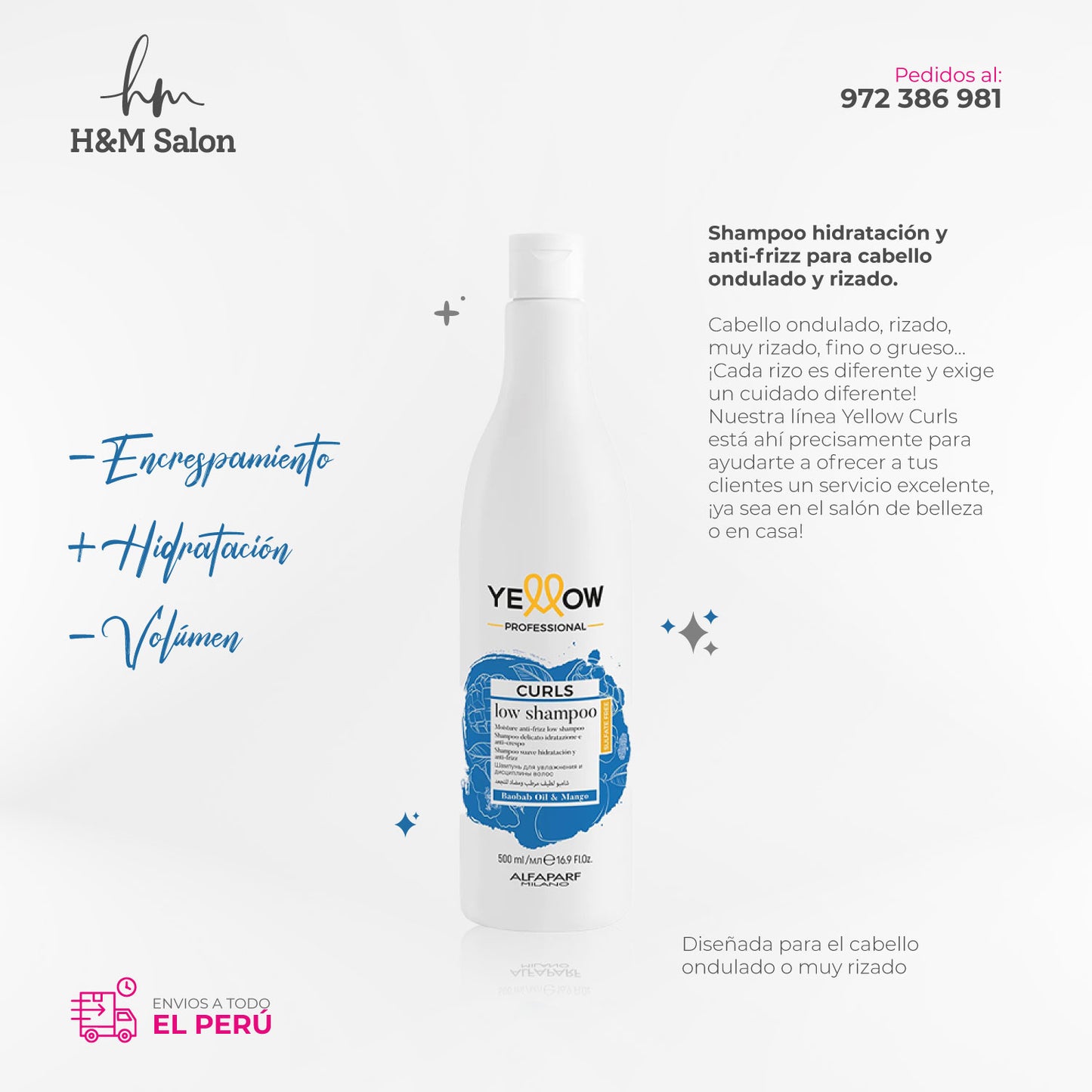 YELLOW - CURLS Shampoo y Acondicionador para cabellos ondulados