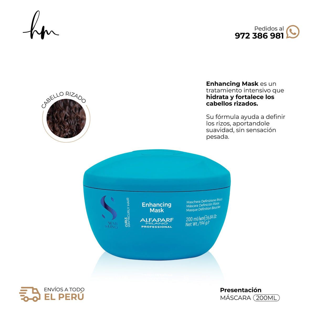 Alfaparf Semi di Lino Curls – Mascarilla Hidratante para Cabello Rizado 200ml