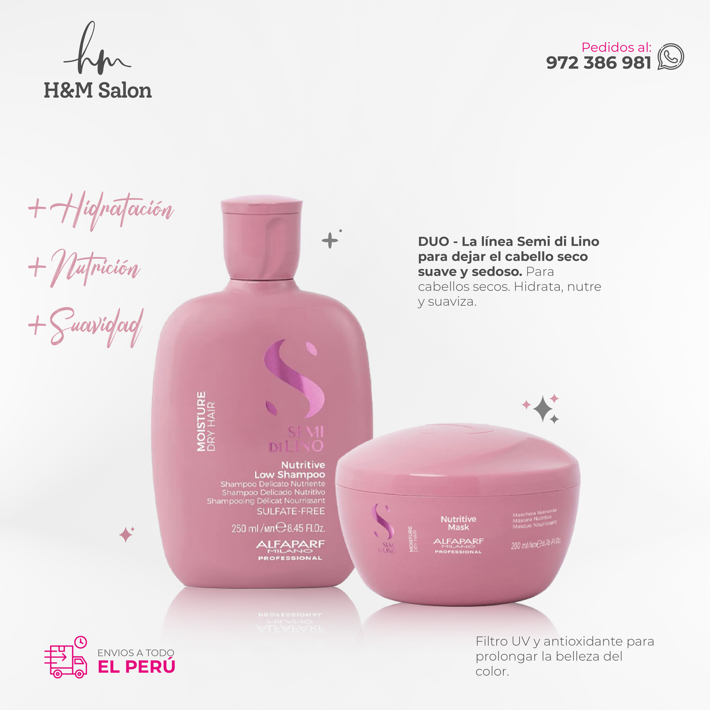 ALFAPARF SEMI DI LINO - Moisture nutritive duo shampoo + mask