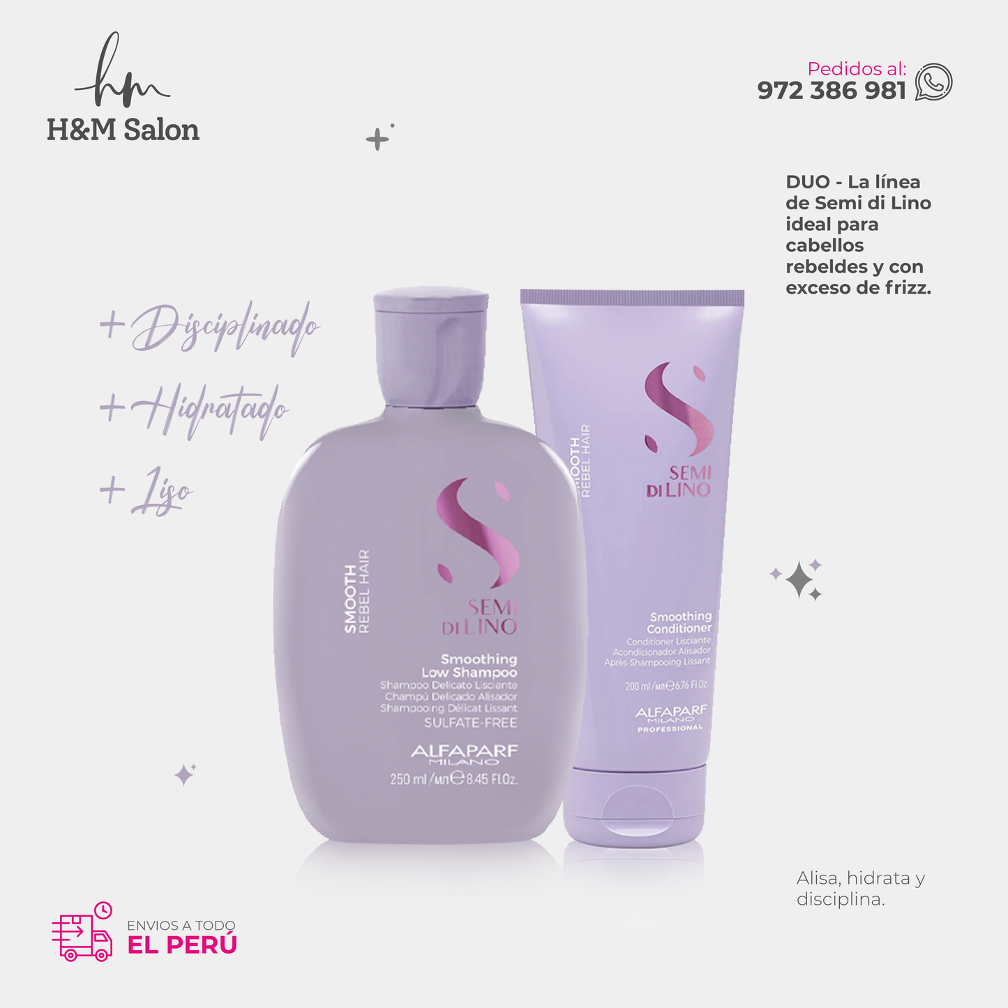 ALFAPARF SEMI DI LINO - Smoothing duo shampoo + conditioner