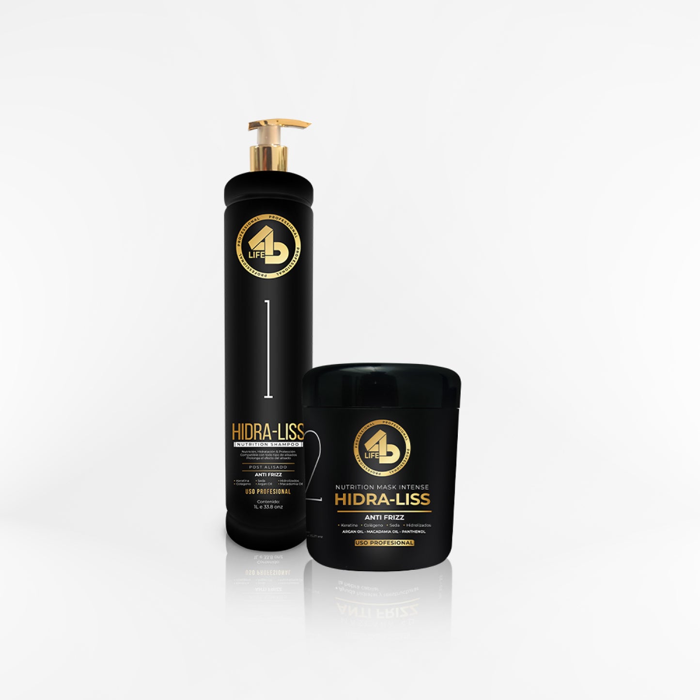 4D LIFE PROFESSIONAL - DUO HIDRA-LISS shampoo + mascara 1 L