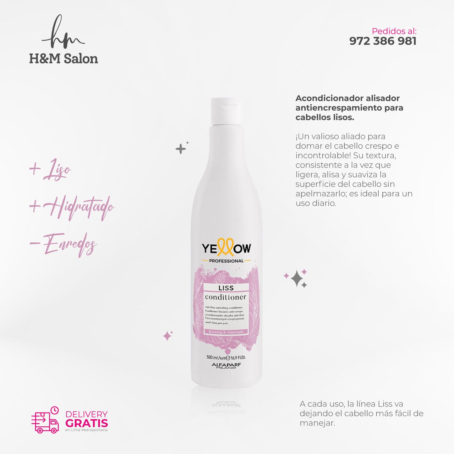 YELLOW - LISS TRIPACK anti-frizz post alisado 500 gr