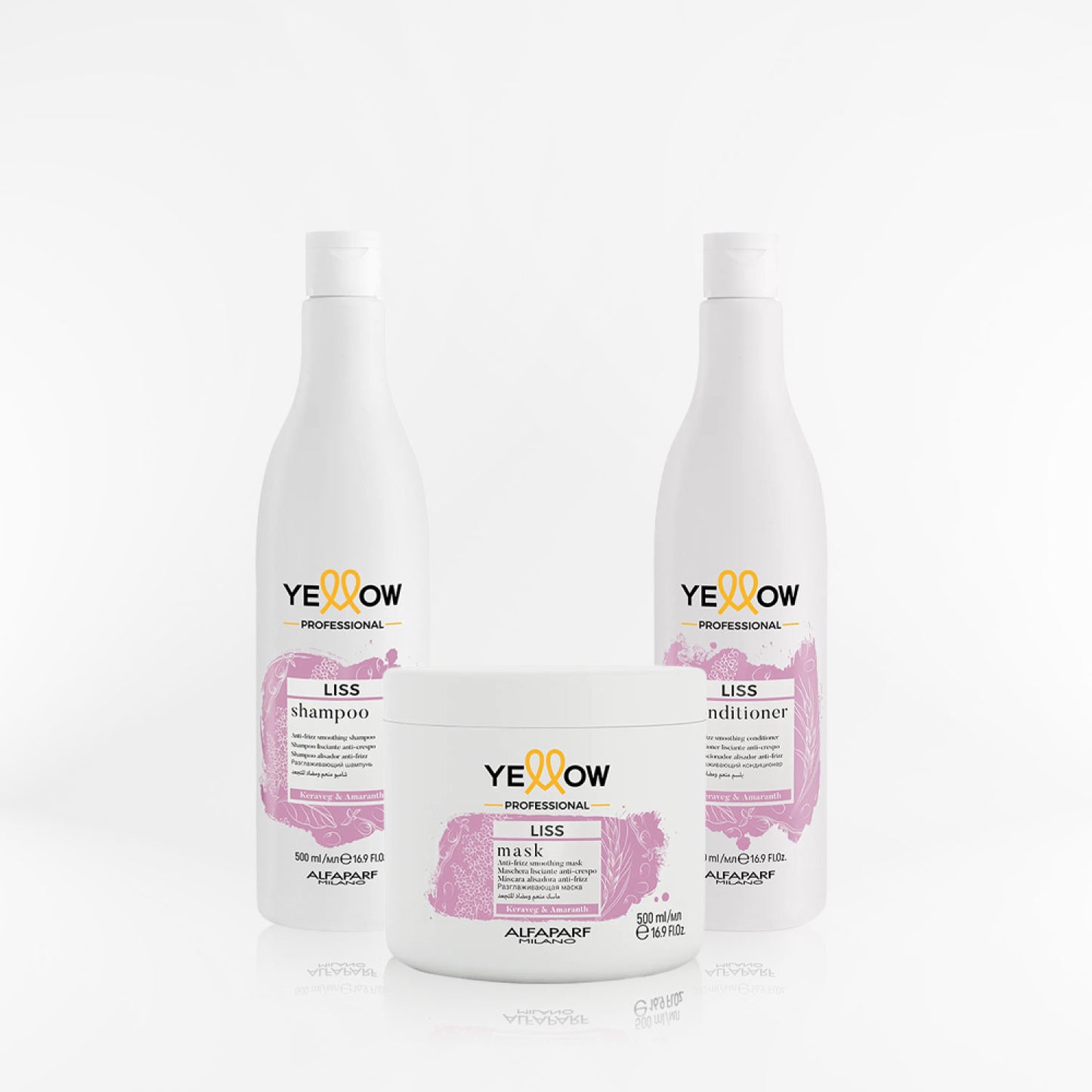 YELLOW - LISS TRIPACK anti-frizz post alisado 500 gr