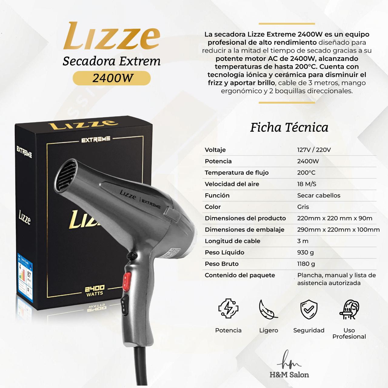 LIZZE EXTREME | Secadora Profesional 2400W