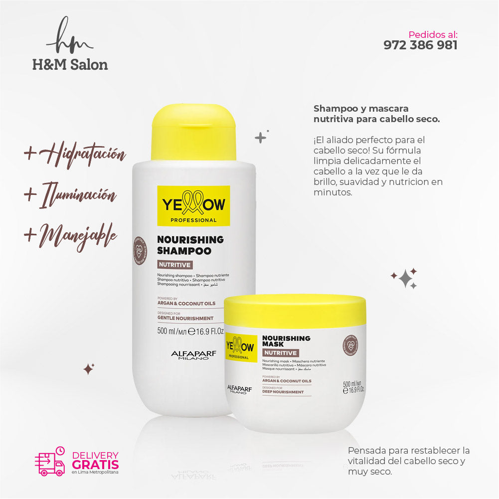 YELLOW - NUTRITIVE DUO Shampoo y mascara para cabello seco