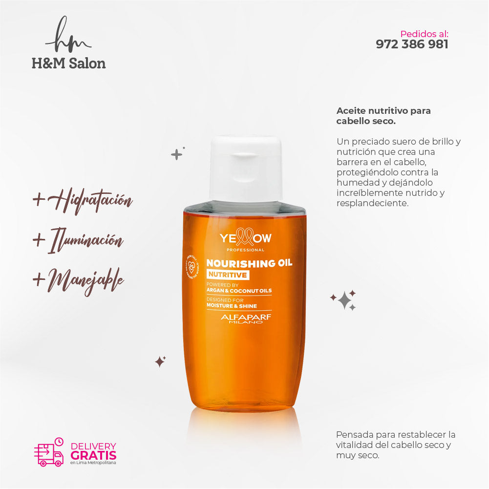 YELLOW - NUTRITIVE DUO Shampoo y mascarilla + OLEO para cabello seco