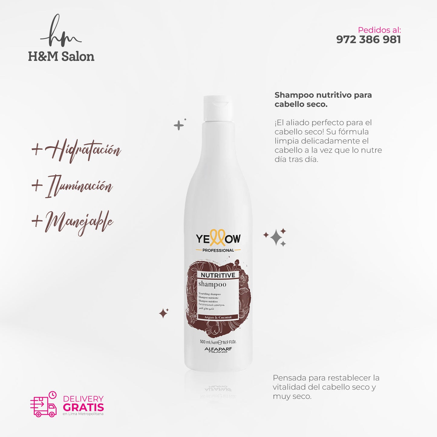 YELLOW - NUTRITIVE Shampoo para cabello seco 500 ml