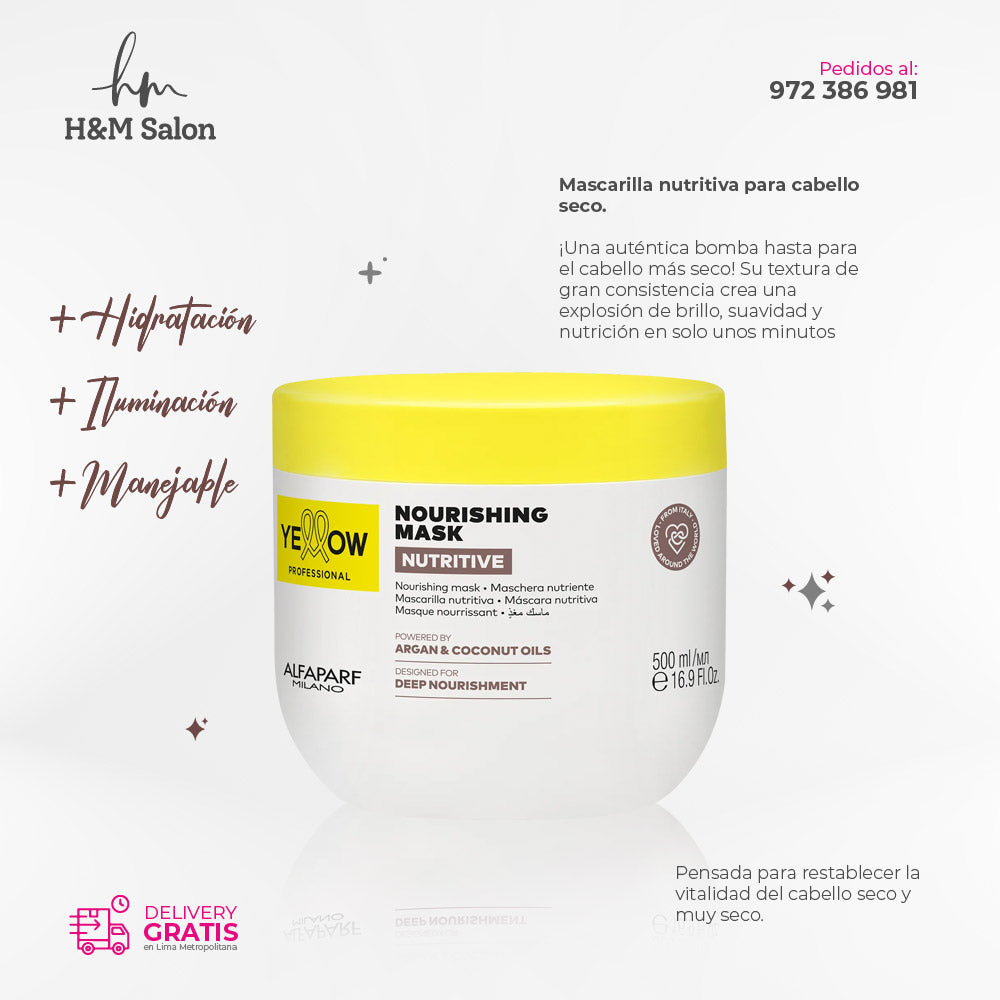 YELLOW - NUTRITIVE DUO Shampoo y mascara para cabello seco