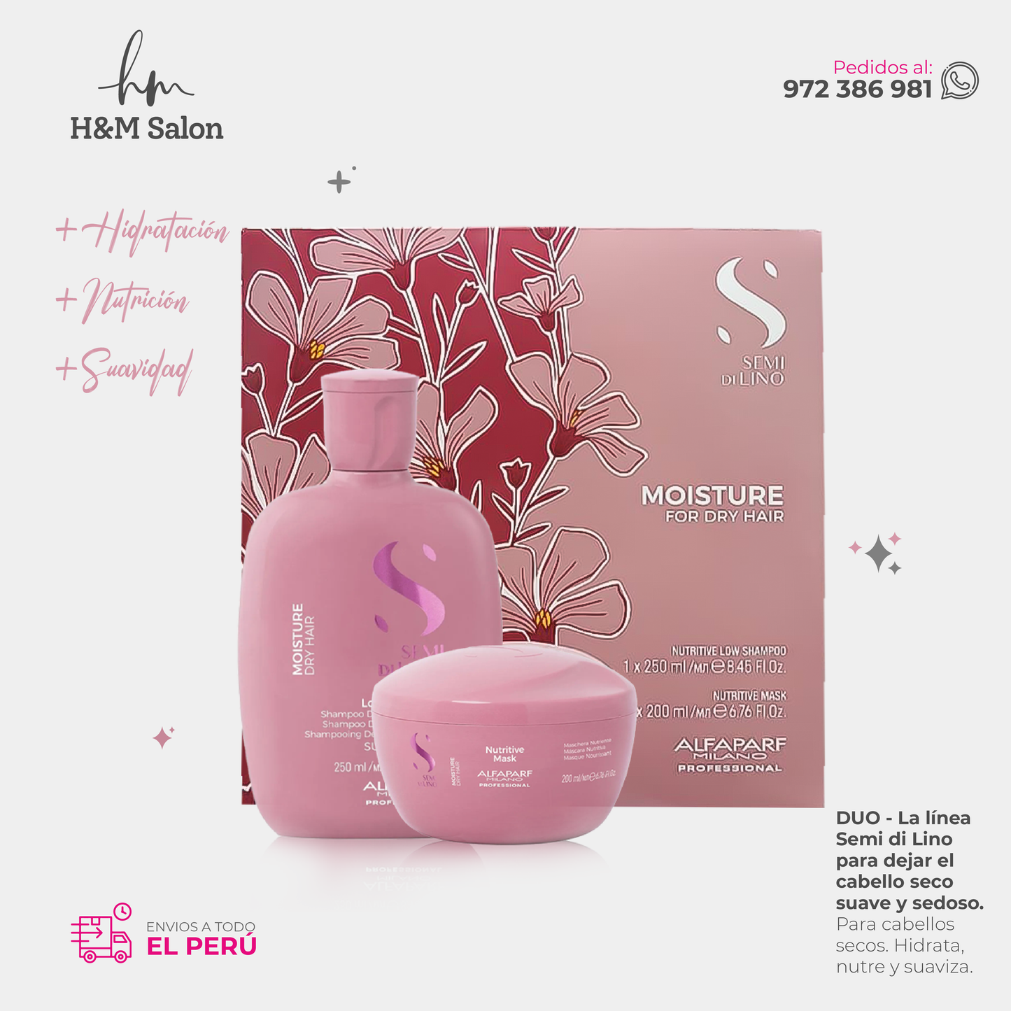 ALFAPARF SEMI DI LINO - Moisture nutritive duo shampoo + mask