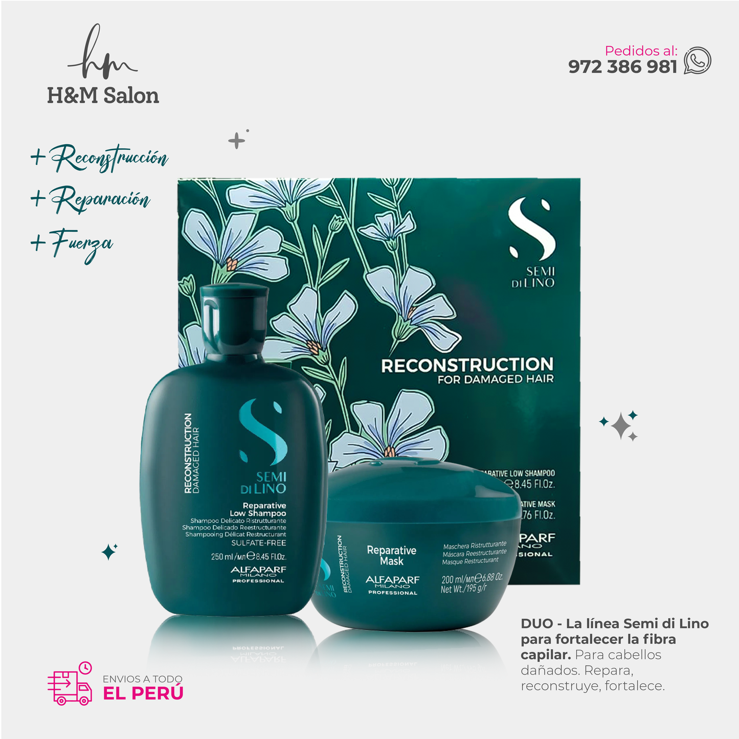 ALFAPARF SEMI DI LINO - Reconstruction duo shampoo + mask