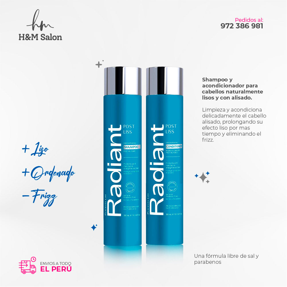 RADIANT - POST LISS DUO Shampoo + acondicionador 300 ml