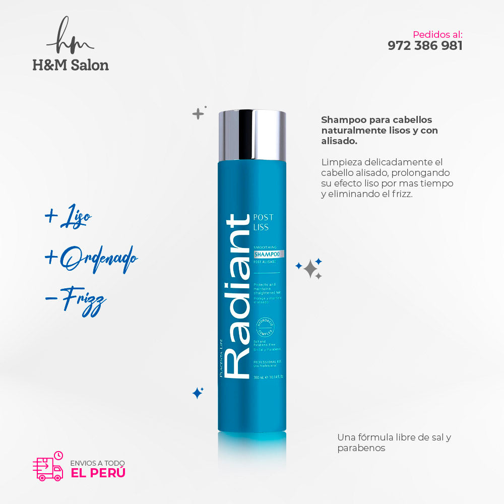 RADIANT - POST LISS TRIO Shampoo + mascara + acondicionador