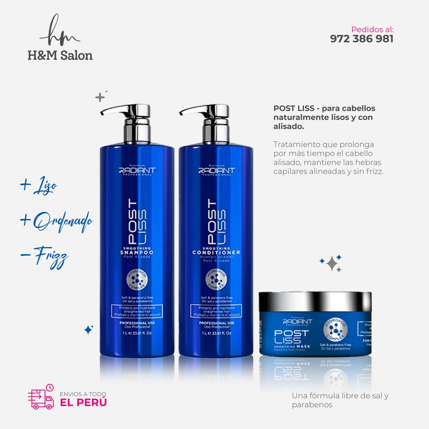 RADIANT - POST LISS DUO Shampoo + conditioner + mascara