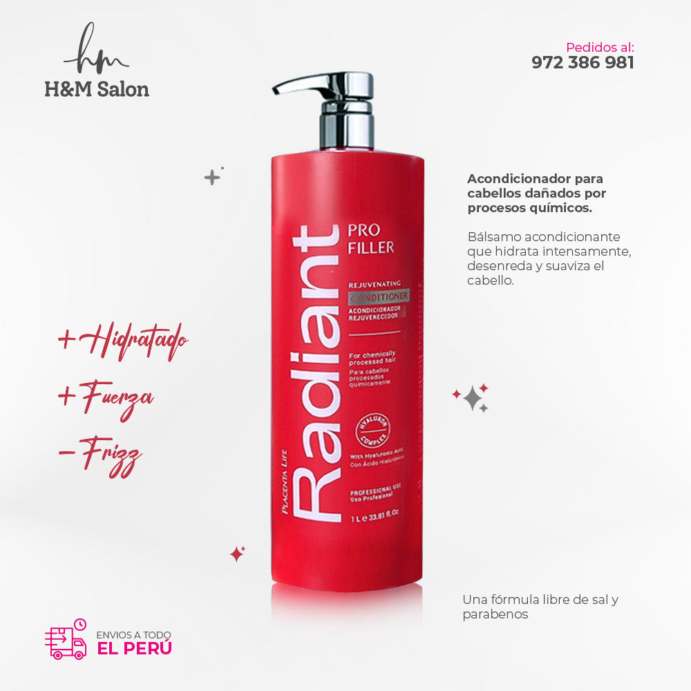 RADIANT - PRO FILLER DUO Shampoo + Acondicionador 1000 ml