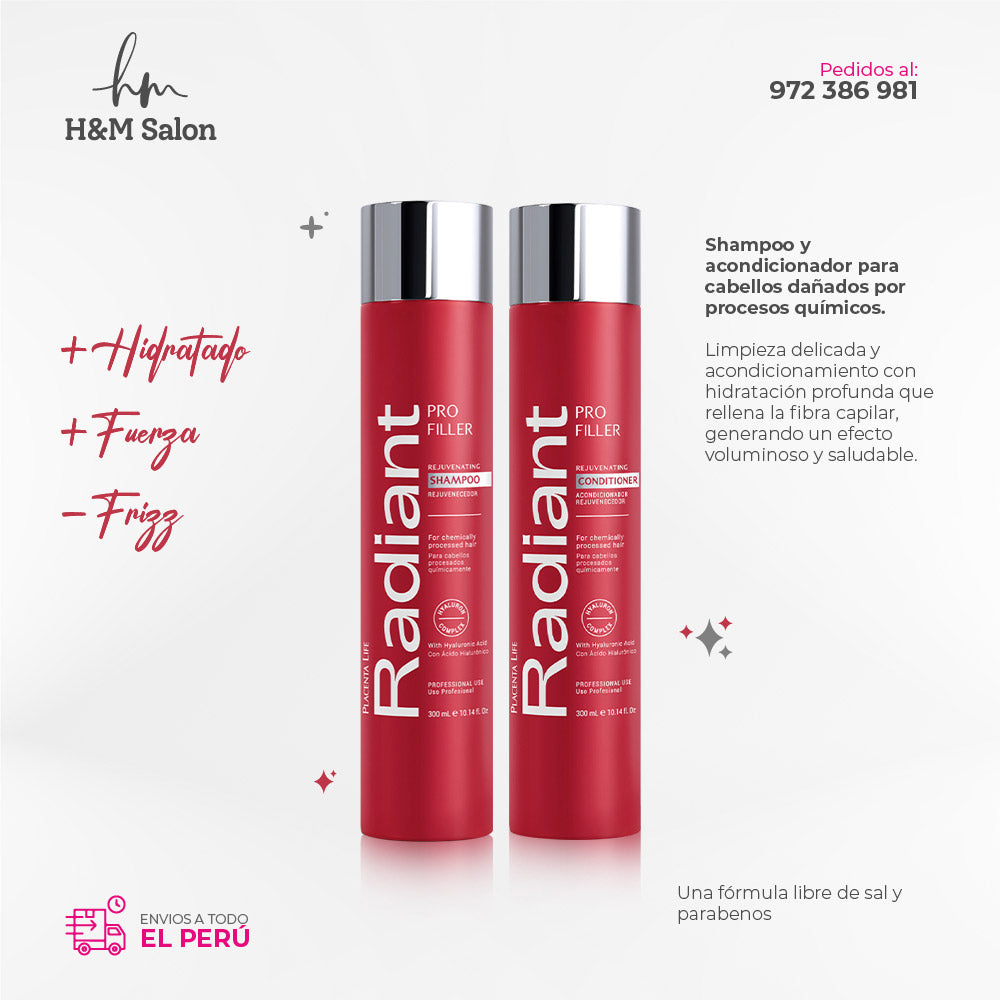 RADIANT - PRO FILLER DUO Shampoo + Acondicionador 300 ml