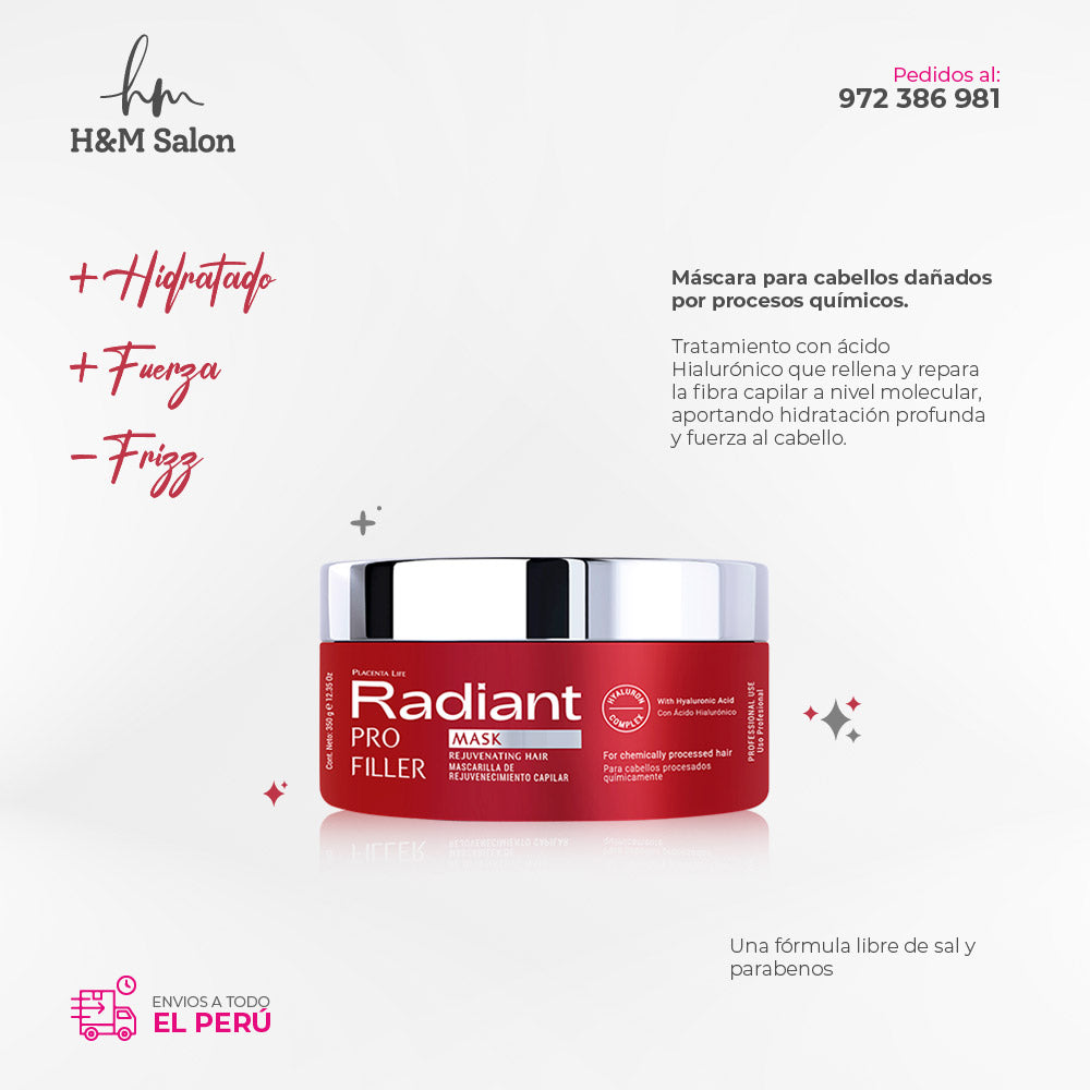 RADIANT - PRO FILLER TRIO Shampoo + Mascara + Acondicionador