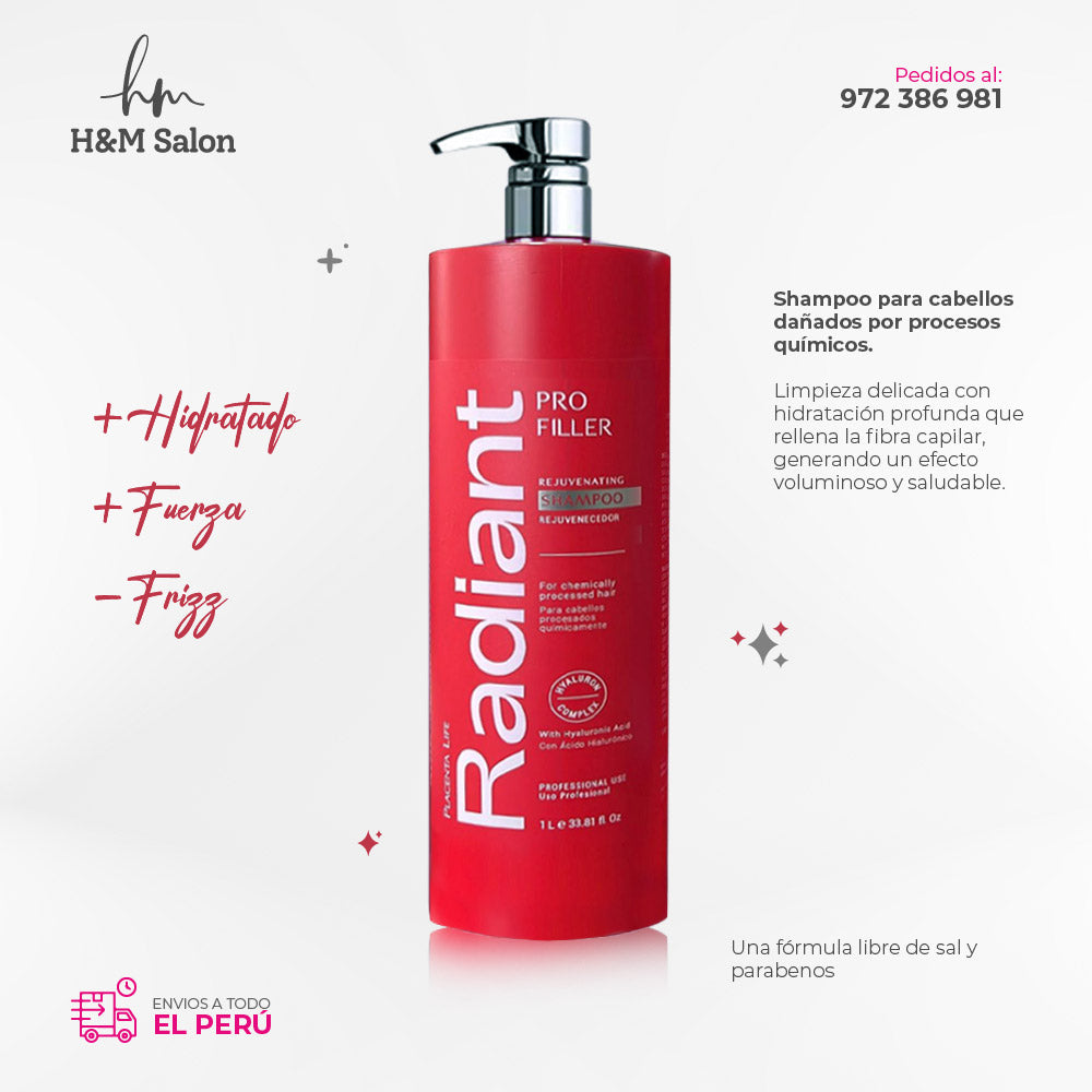 RADIANT - PRO FILLER DUO Shampoo + Acondicionador 1000 ml