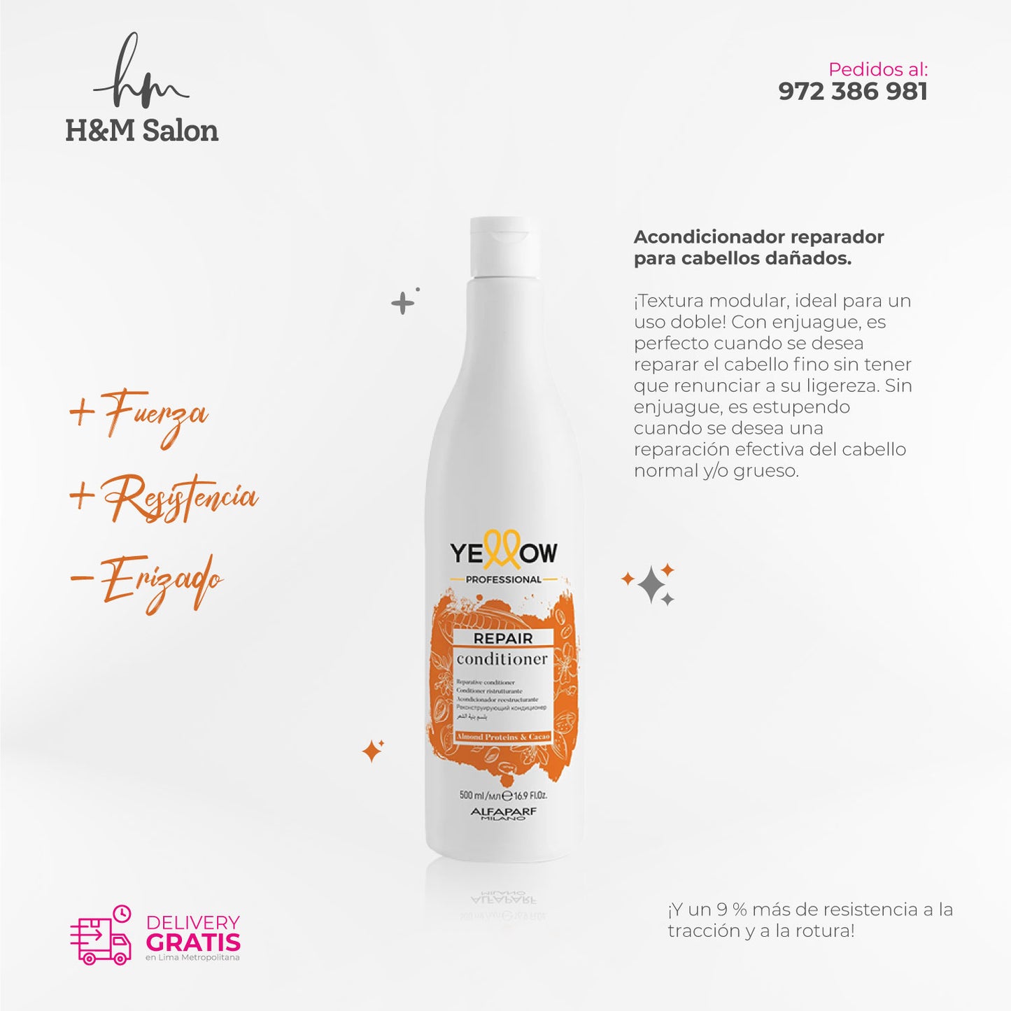 YELLOW - REPAIR Acondicionador para cabellos dañados 500 gr