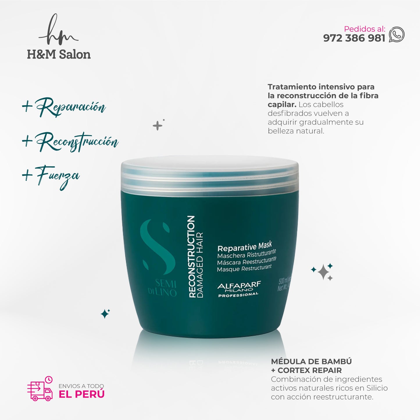 ALFAPARF SEMI DI LINO - Reconstruction mask 500 ml
