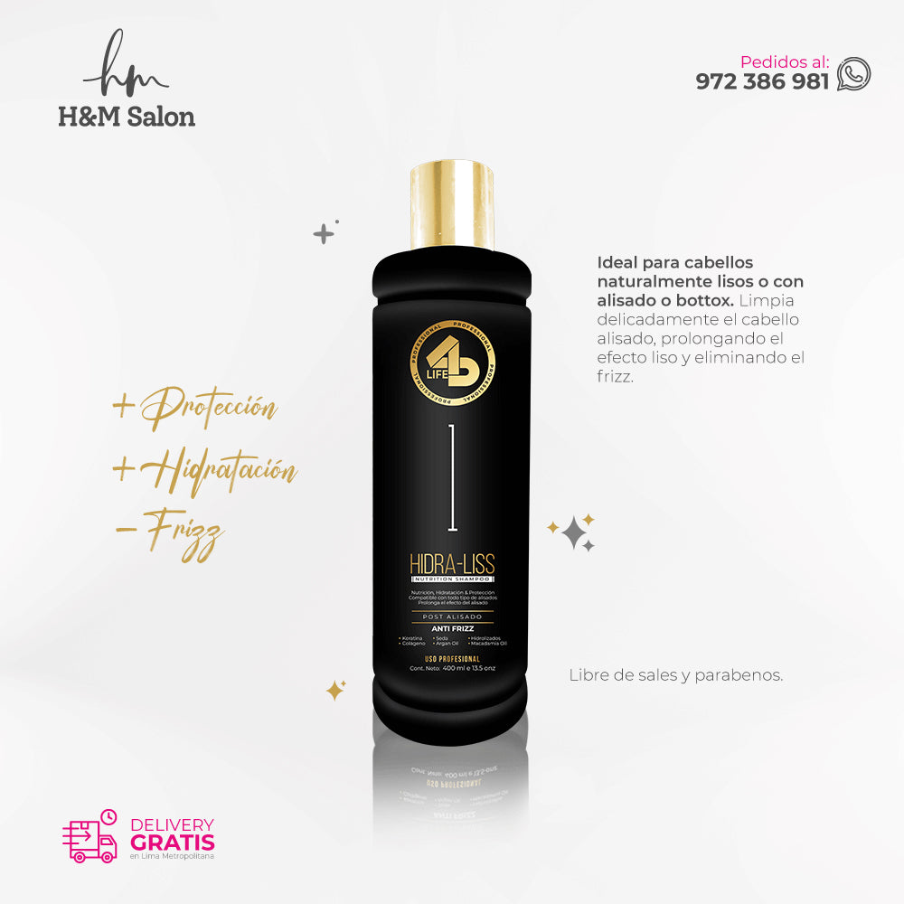 4D PROFESSIONAL - TRIPACK HIDRA-LISS shampoo + mascara + acondicionador 400 ml