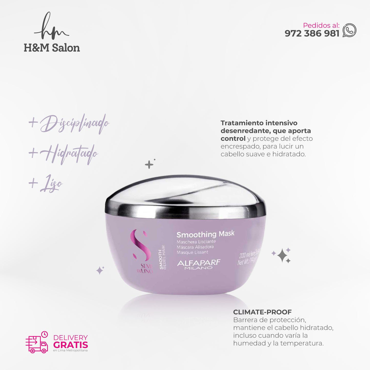 ALFAPARF SEMI DI LINO - Smoothing Tripack Shampoo + Mask + Cream