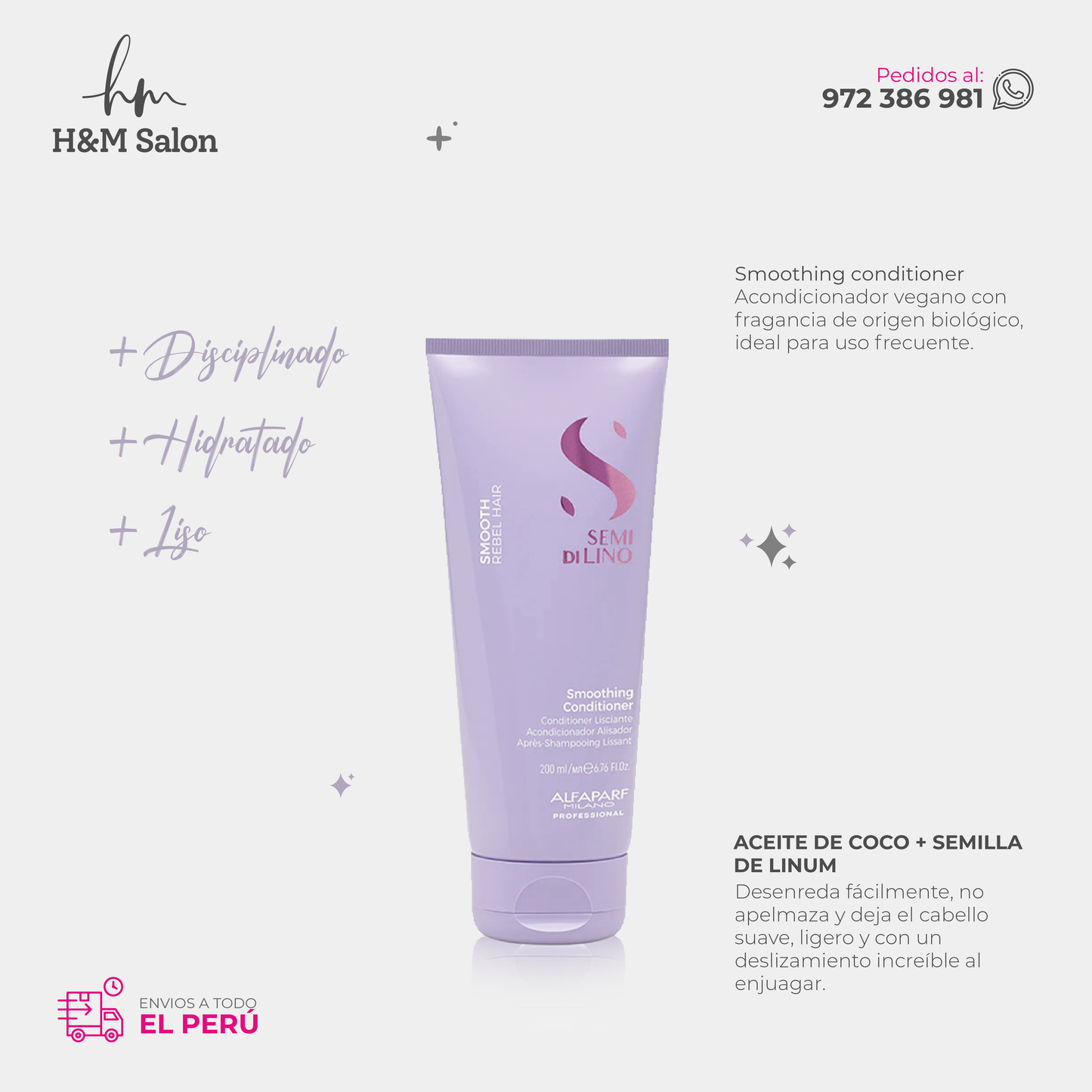ALFAPARF SEMI DI LINO - Smoothing duo shampoo + conditioner