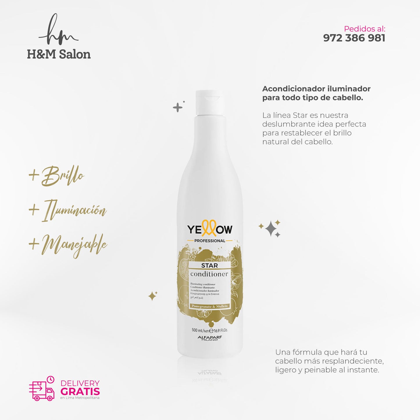 YELLOW - STAR DUO Shampoo y acondicionador para todo tipo de cabello 500 ml