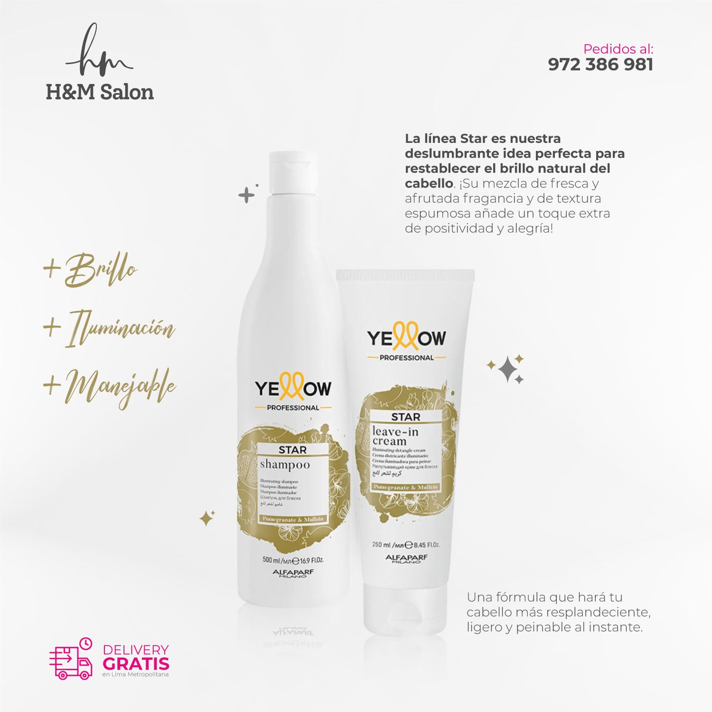 YELLOW - STAR DUO Shampoo y leave-in para todo tipo de cabello