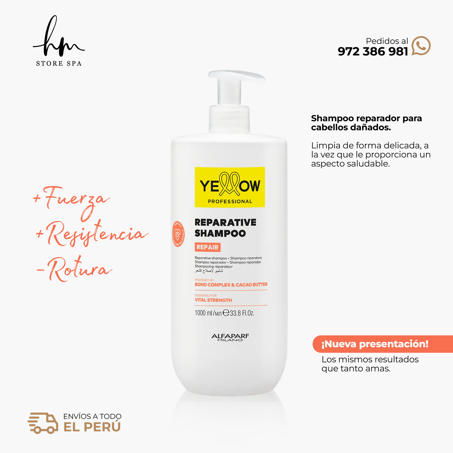 YELLOW - REPAIR Shampoo para cabellos dañados 1L