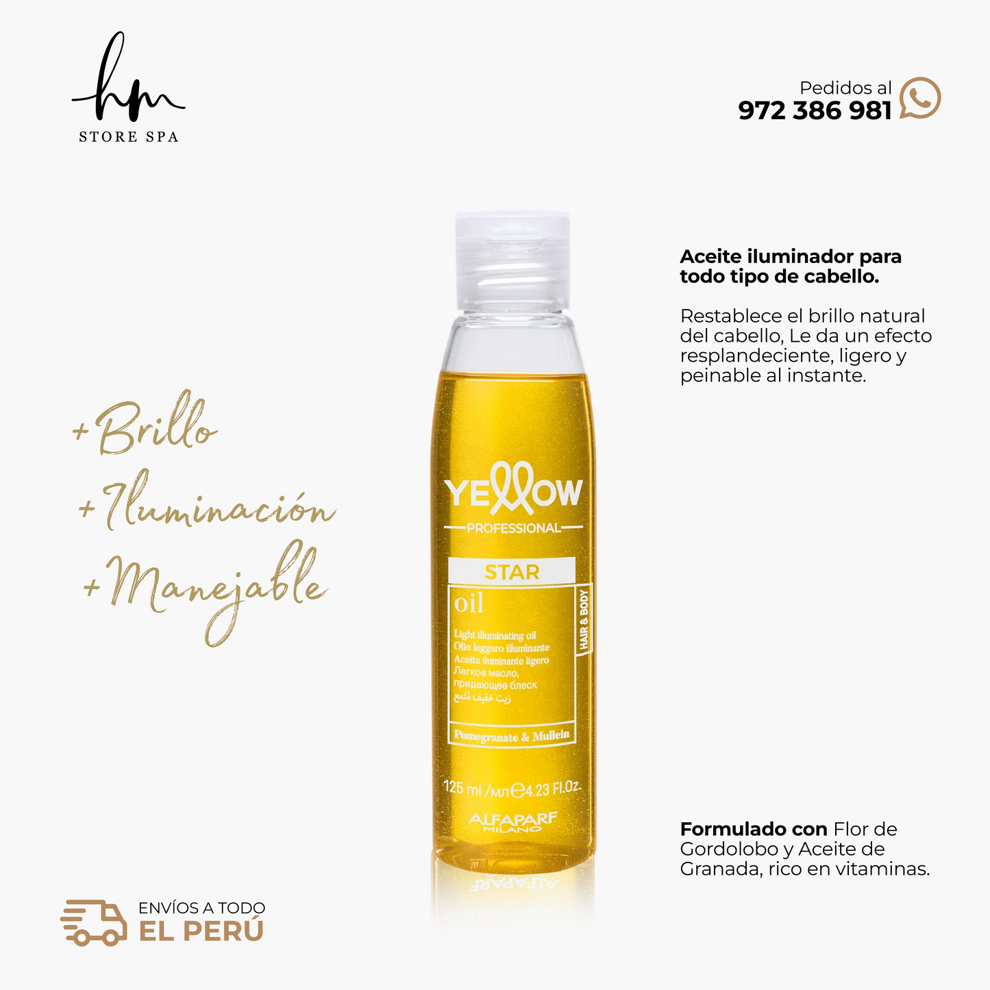 YELLOW - STAR Oleo para todo tipo de cabello 120 ml