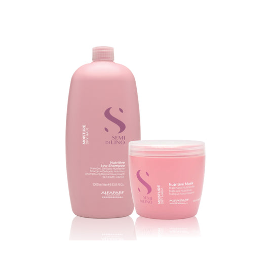 ALFAPARF SEMI DI LINO - Moisture nutritive duo shampoo 1000 ml + mask 500 gr