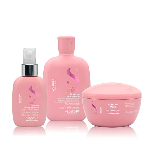 ALFAPARF SEMI DI LINO - Moisture Nutritive Tripack shampoo + mask + fluid