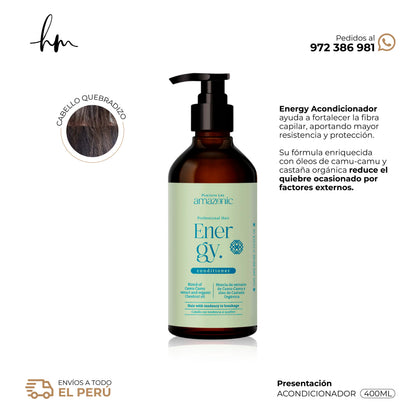 AMAZONIC Energy • KIT Shampoo + Acondicionador + Mascara