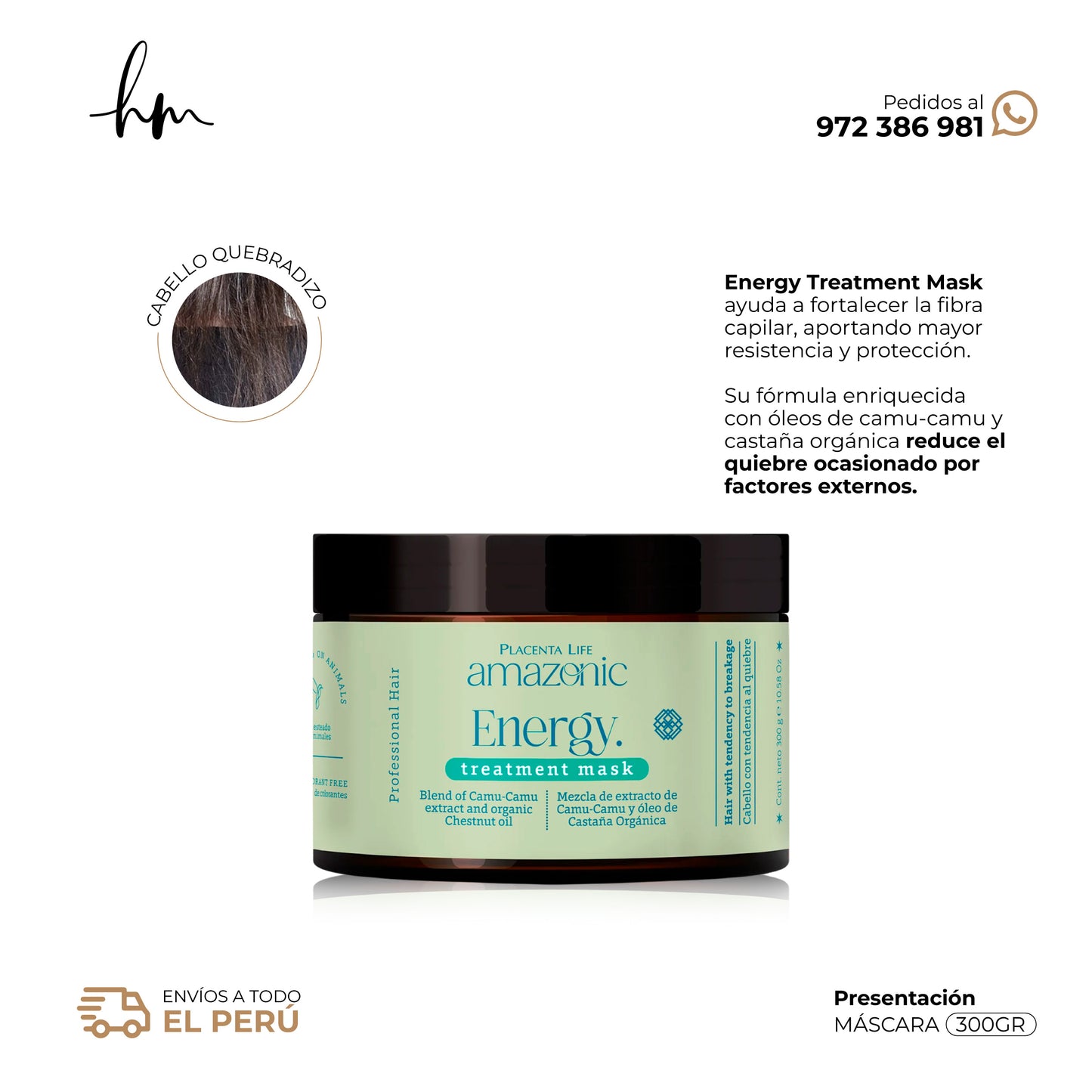 AMAZONIC Energy • KIT Shampoo + Acondicionador + Mascara