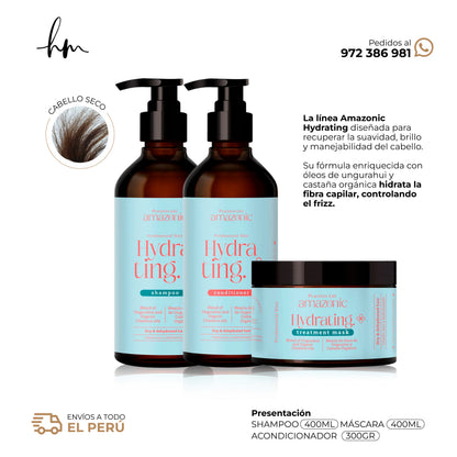AMAZONIC Hydrating • KIT Shampoo + Acondicionador + Mascara