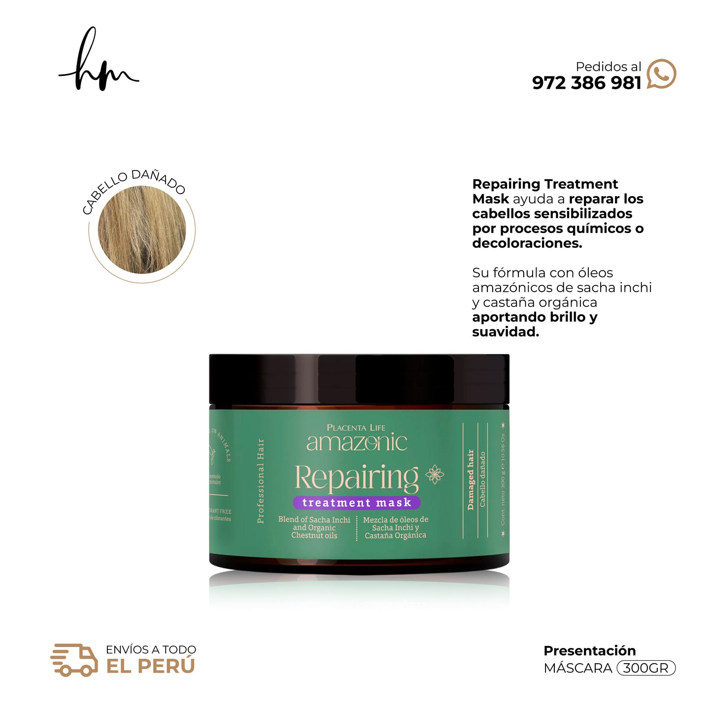 AMAZONIC Repairing • Mascara 300gr