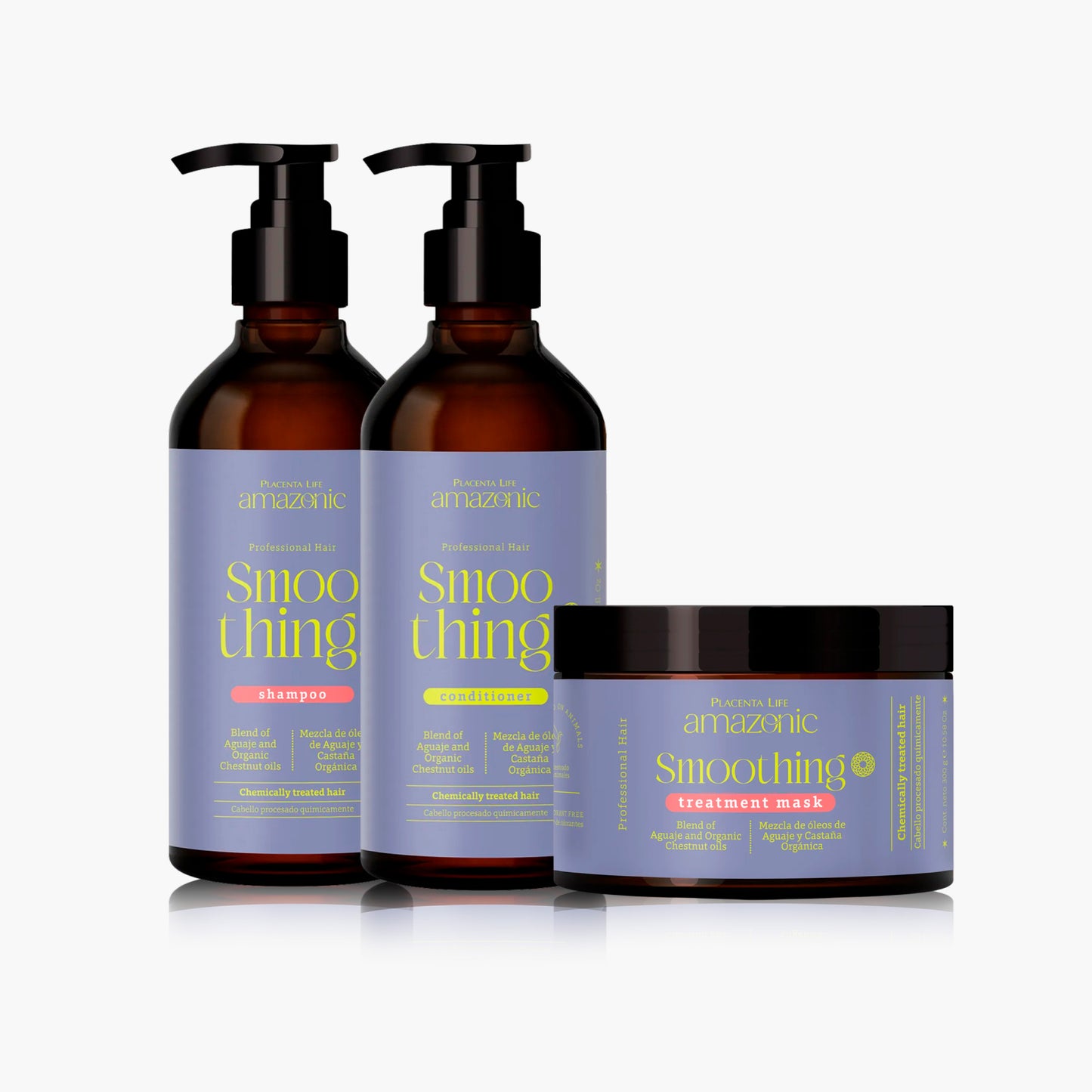 AMAZONIC Smoothing • KIT Shampoo + Acondicionador + Mascara