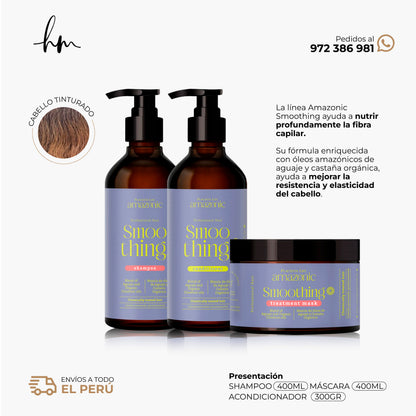AMAZONIC Smoothing • KIT Shampoo + Acondicionador + Mascara