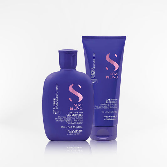 ALFAPARF SEMI DI LINO - Blonde Anti-Yellow Duo shampoo + conditioner