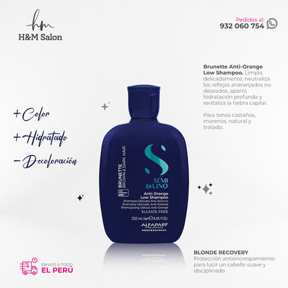 ALFAPARF SEMI DI LINO - Brunette Anti-Orange Low Shampoo 250 ml