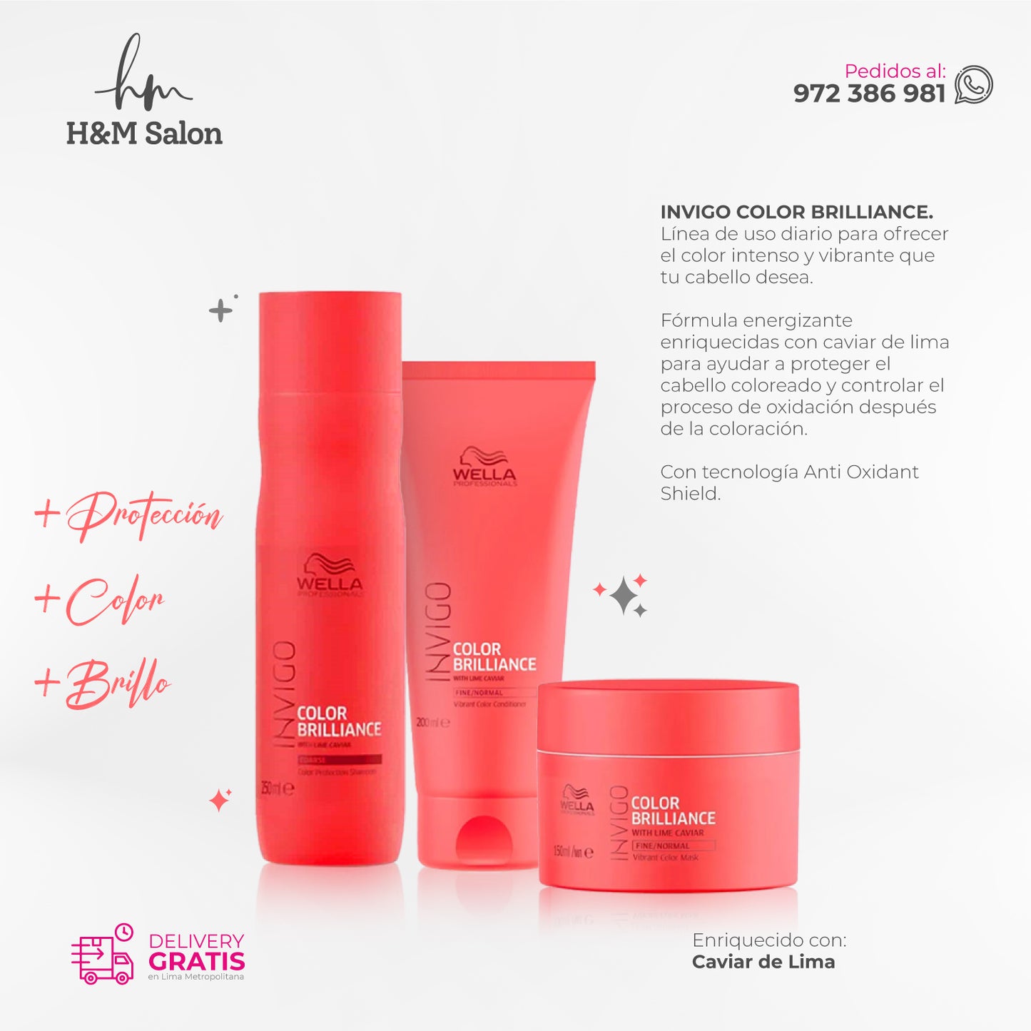 WELLA - INVIGO COLOR BRILLANCE TRIO shampoo + acondicionador + mascara
