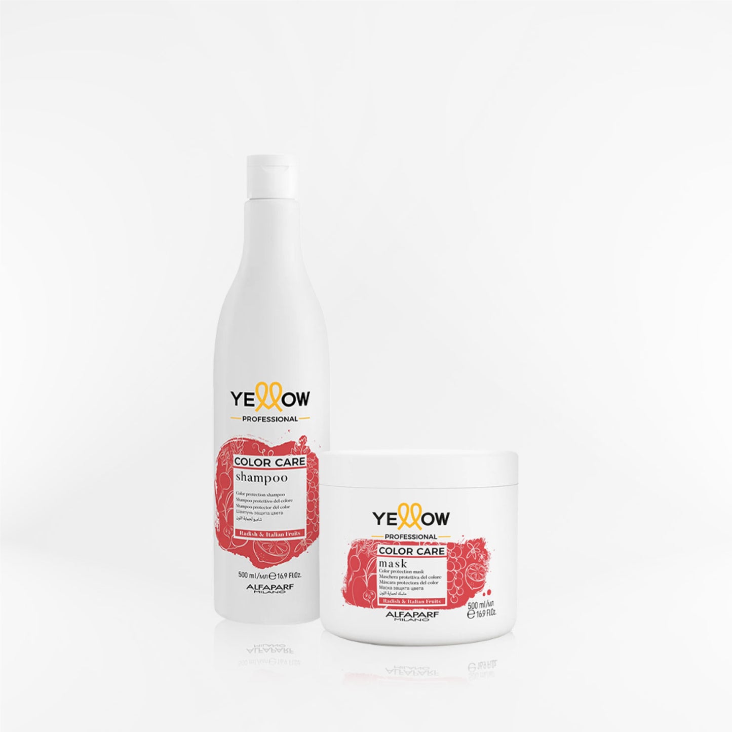 YELLOW - COLOR CARE DUO Shampoo y máscara para cabellos teñidos 500 ml