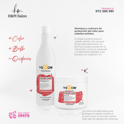 YELLOW - COLOR CARE DUO Shampoo y máscara para cabellos teñidos 500 ml